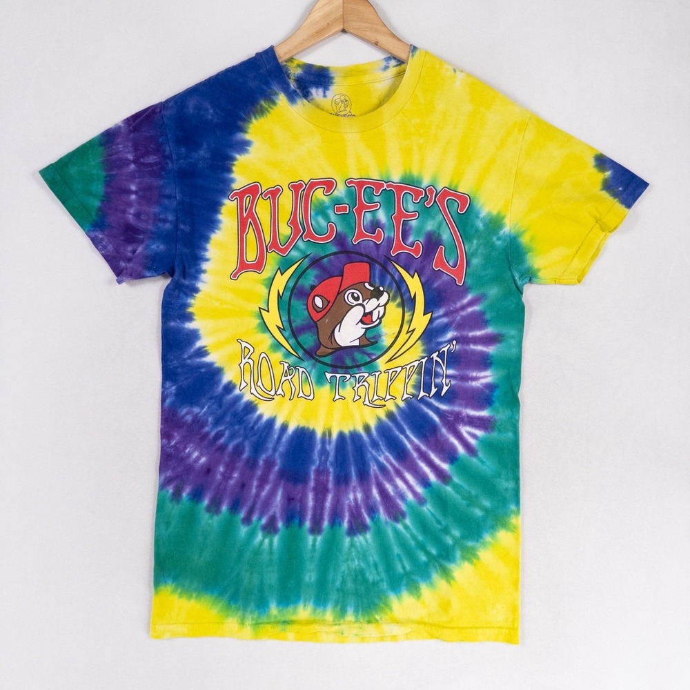 Buc-ees Tee T Shirt Adult Small Multicolor Tie Dye Road Trippin Psychedelic